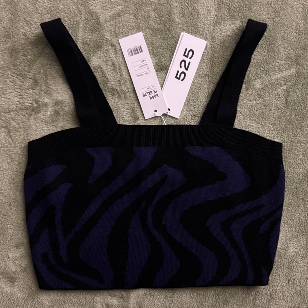 525 America Black and Blue Crop Top XS